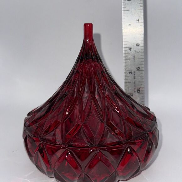 Godinger Hershey’s Kisses Crystal Red Candy Dish Bowl Display Gift - Picture 7 of 7